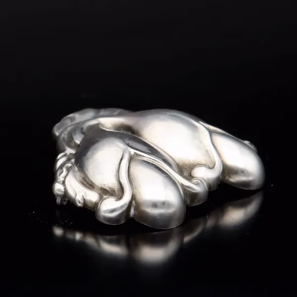 Georg Jensen Silver Double Blossom Brooch