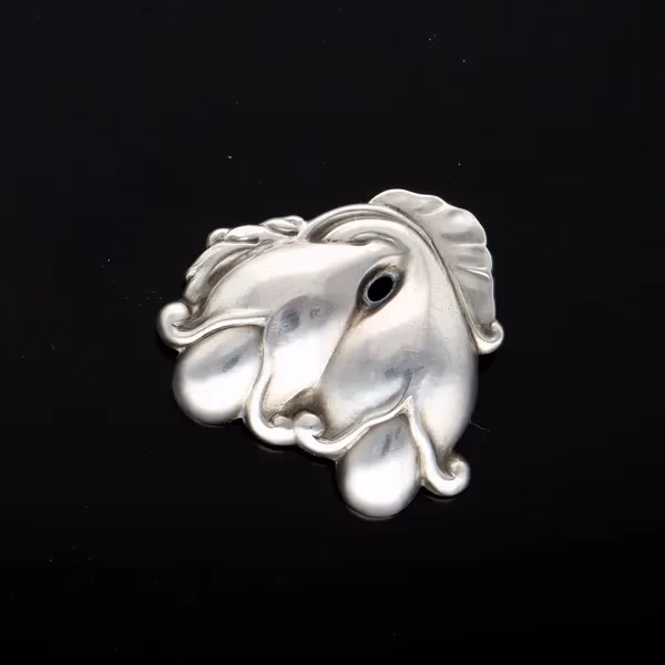 Georg Jensen Silver Double Blossom Brooch