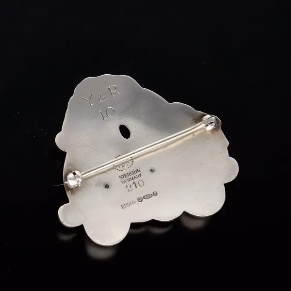 Georg Jensen Silver Double Blossom Brooch