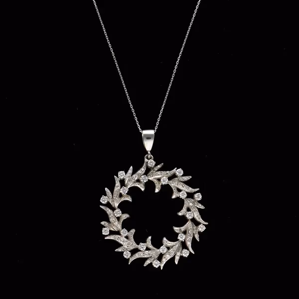 Vintage 18ct Gold Diamond Pendant Necklace