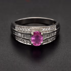 18ct White Gold Pink Sapphire & Diamond Ring