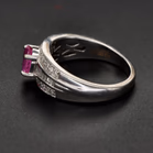 18ct White Gold Pink Sapphire & Diamond Ring