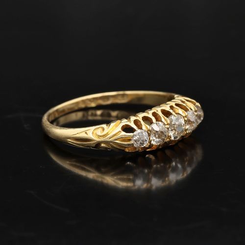 Antique 18ct Gold Five Stone Diamond Ring image-1