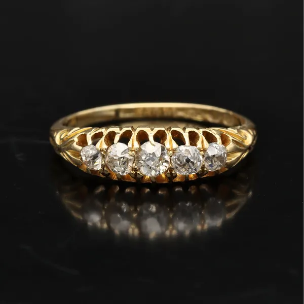 Antique 18ct Gold Five Stone Diamond Ring