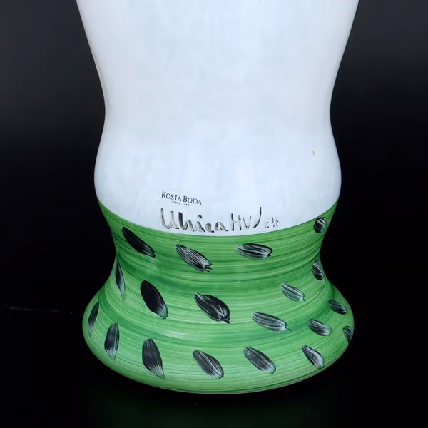 Large Hand Painted Kosta Boda Bird Vase