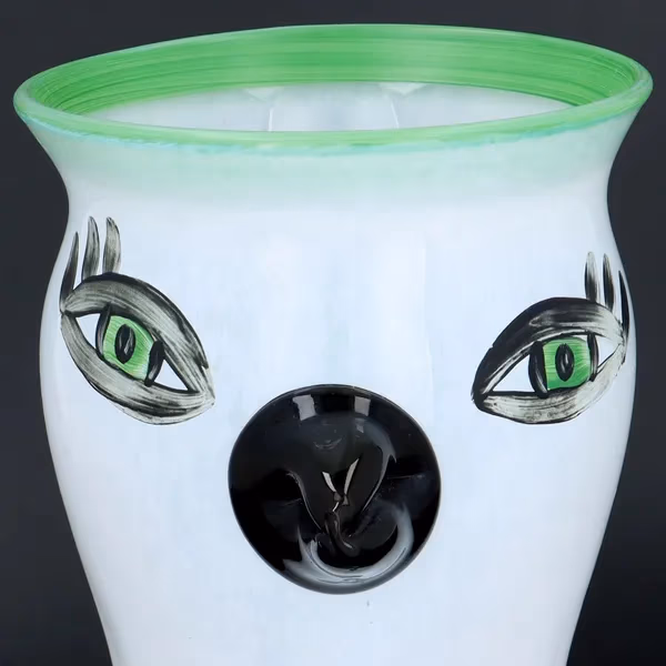Large Hand Painted Kosta Boda Bird Vase