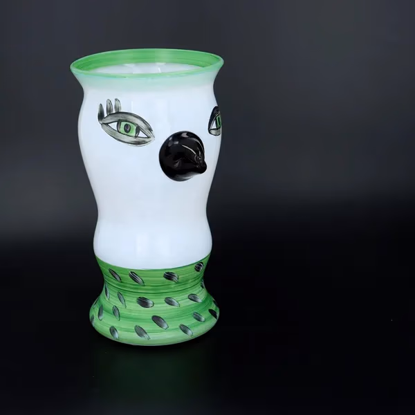Large Hand Painted Kosta Boda Bird Vase