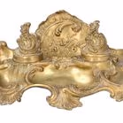 Antique French Bronze Double Inkwell