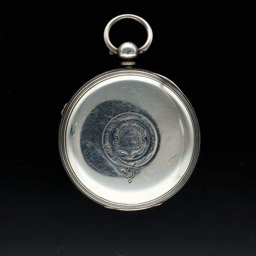 H E Peck Silver Pocket Watch image-3