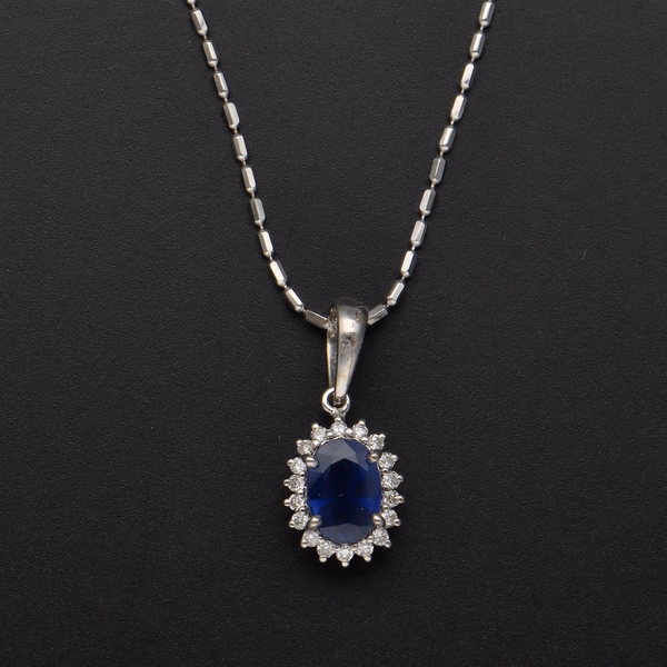 18ct Gold Sapphire and Diamond Pendant