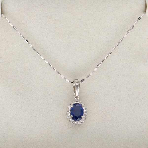 18ct Gold Sapphire and Diamond Pendant