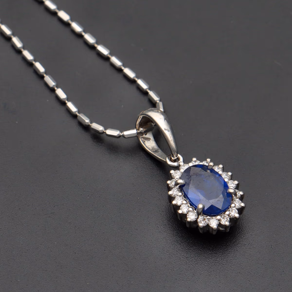 18ct Gold Sapphire and Diamond Pendant