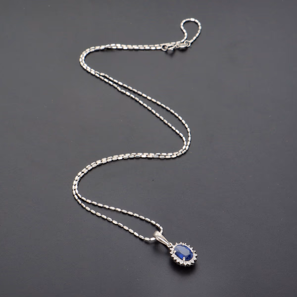 18ct Gold Sapphire and Diamond Pendant