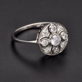 Platinum & Diamond Art Deco Inspired Ring