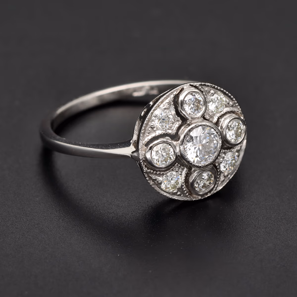 Platinum & Diamond Art Deco Inspired Ring
