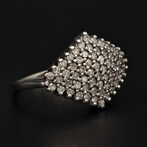 9ct Gold Diamond Cluster Ring image-1