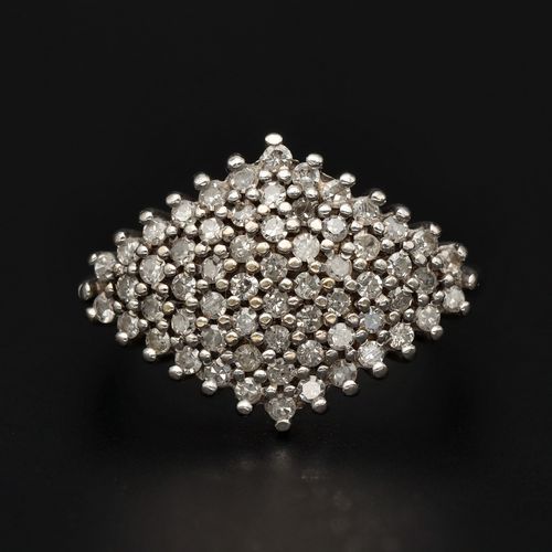 9ct Gold Diamond Cluster Ring image-2