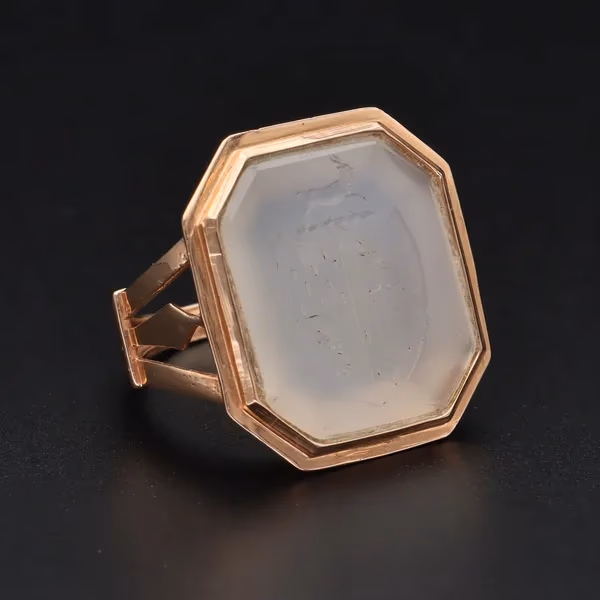 Antique Georgian 15ct Rose Gold Armorial Ring