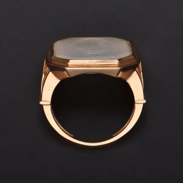 Antique Georgian 15ct Rose Gold Armorial Ring