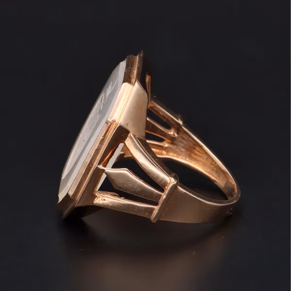 Antique Georgian 15ct Rose Gold Armorial Ring