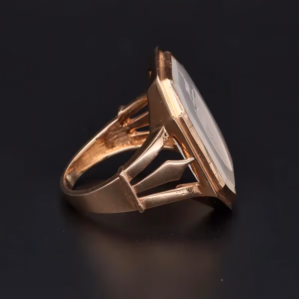 Antique Georgian 15ct Rose Gold Armorial Ring