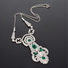 Ex-Marlene Dietrich Art Deco Platinum Emerald & Diamond Necklace