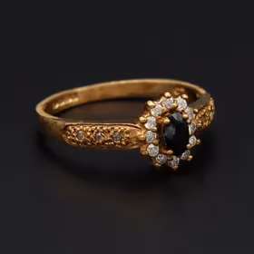 Gold Sapphire Diamond Ring