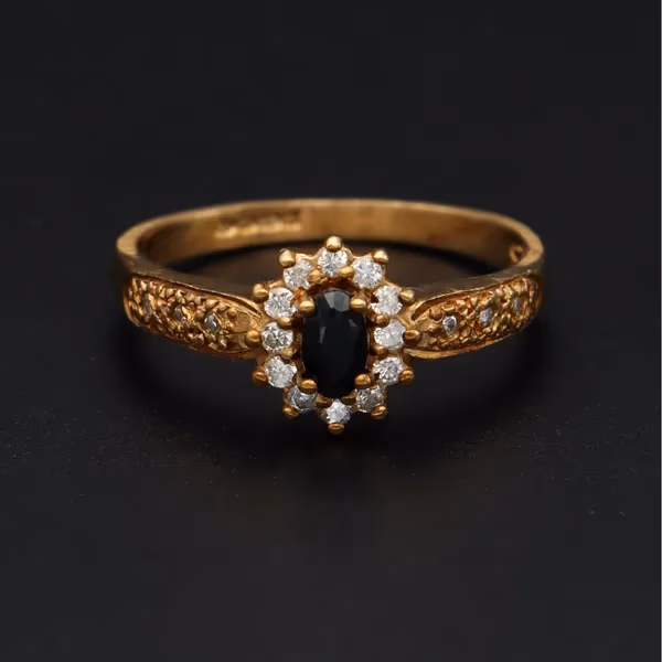 Gold Sapphire Diamond Ring