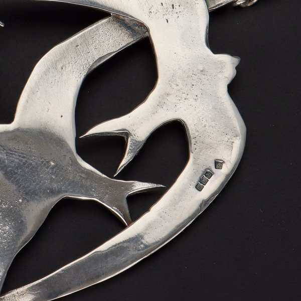 Vintage Joanna Thomson Sterling Silver & Garnet 'Swallow' Jewellery Suite