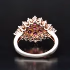 Silver Ruby and Diamond Cocktail Ring