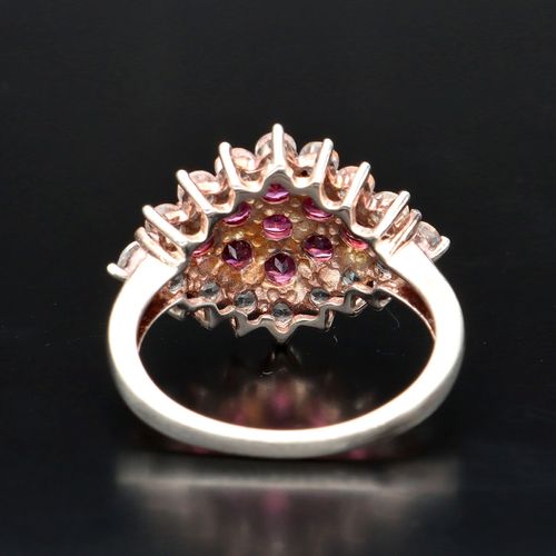 Silver Ruby and Diamond Cocktail Ring image-4
