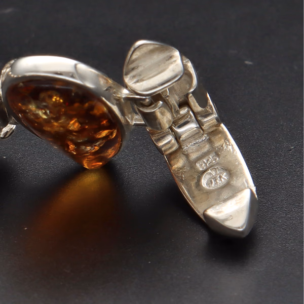 Silver and Amber Necklace