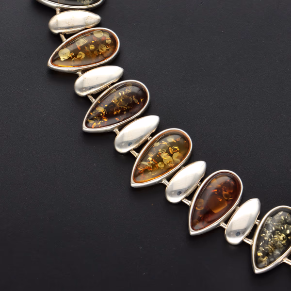 Silver and Amber Necklace