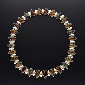 Silver and Amber Necklace