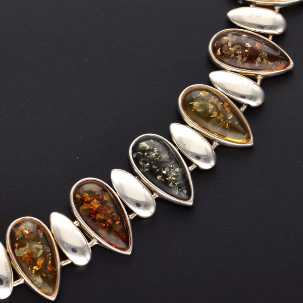 Silver and Amber Necklace