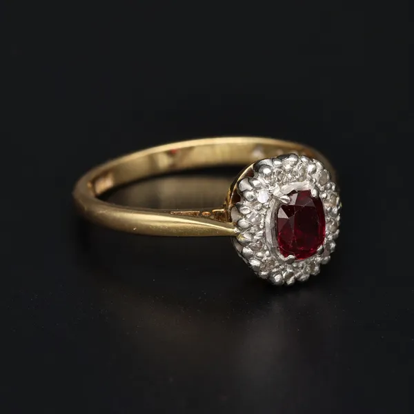 18ct Gold Ruby and Diamond Ring