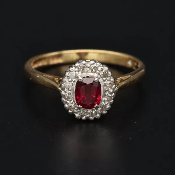 18ct Gold Ruby and Diamond Ring