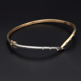 9ct Gold Diamond Bangle