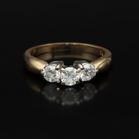 18ct Yellow Gold Diamond Trilogy Ring
