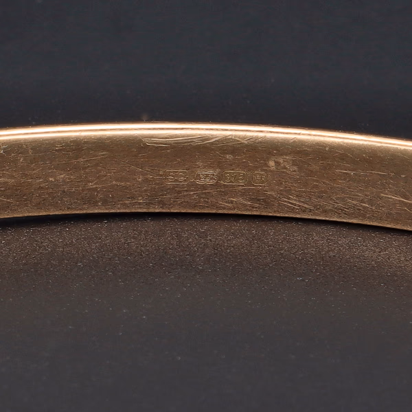 9ct Yellow Gold Open Bangle Torque Bracelet