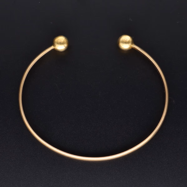 9ct Yellow Gold Open Bangle Torque Bracelet