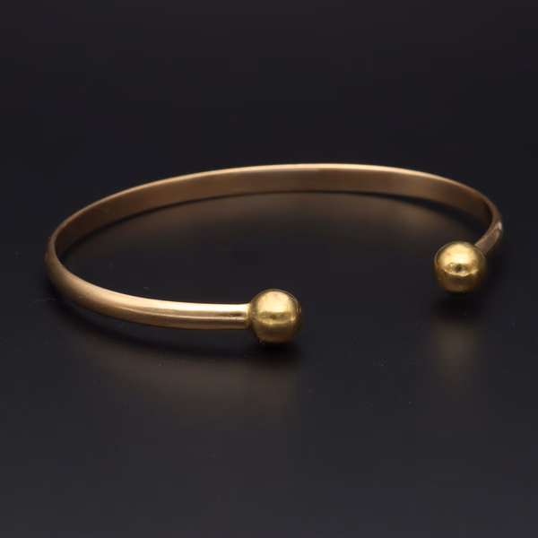 9ct Yellow Gold Open Bangle Torque Bracelet