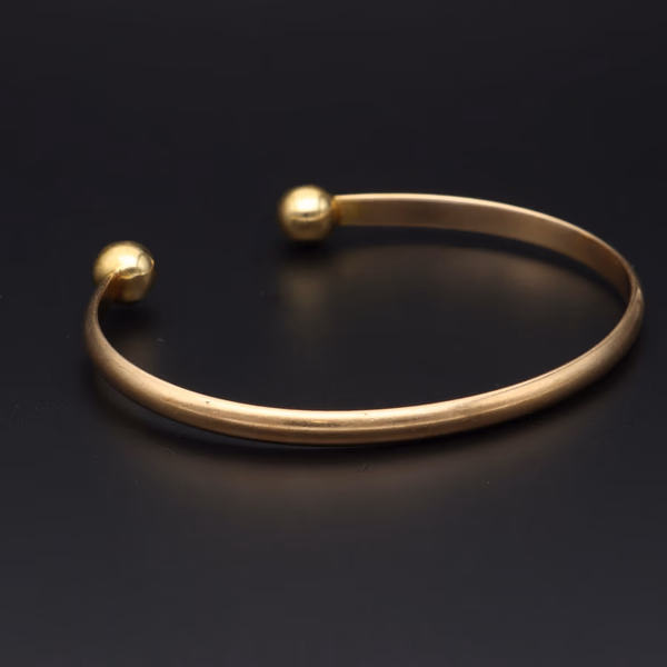 9ct Yellow Gold Open Bangle Torque Bracelet