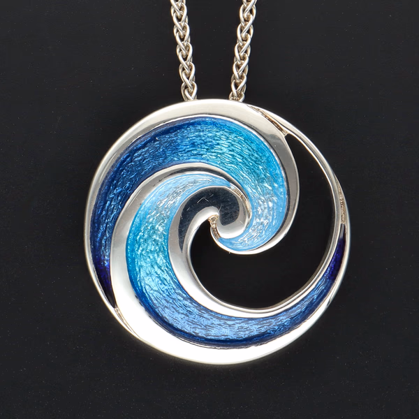 Silver and Enamel Pendant Necklace