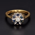 18ct Gold Diamond Sapphire Ring