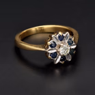 18ct Gold Diamond Sapphire Ring