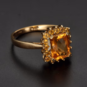 9ct Gold Citrine Dress Ring