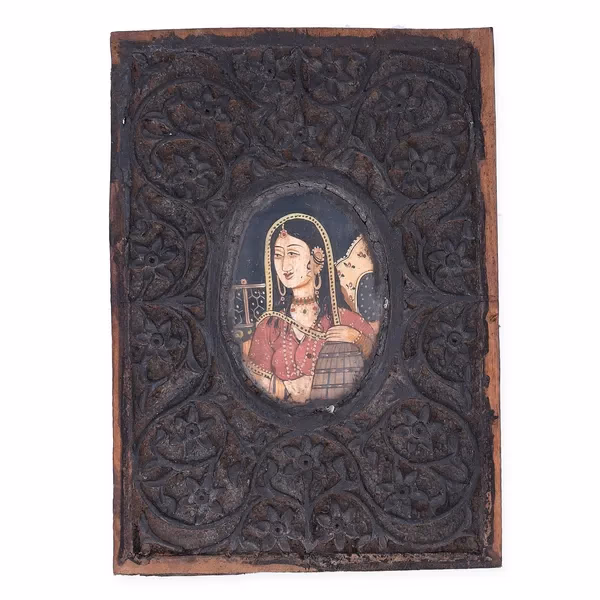 Rare Pair of Miniature Indian School High Society Portraits