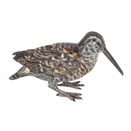 Cold Painted Bronze Figure of a Snipe image-1