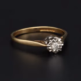 Gold Brilliant-Cut Diamond Ring